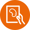 Hand icon holding an image of a spleen scan, Spleen Imaging, STARLIGHT Study, alcohol-related liver disease, ALD.